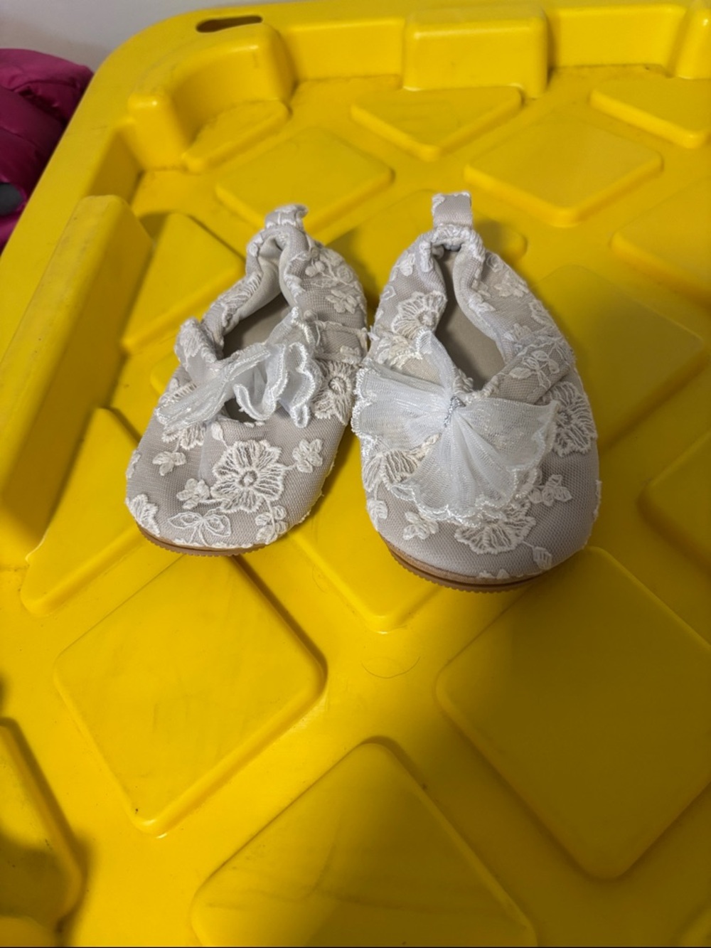 Baby Lace Bow Shoes in Ivory